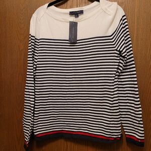 New With Tags Tommy Hilfiger Nautical Striped Long Sleeve Top Size Small